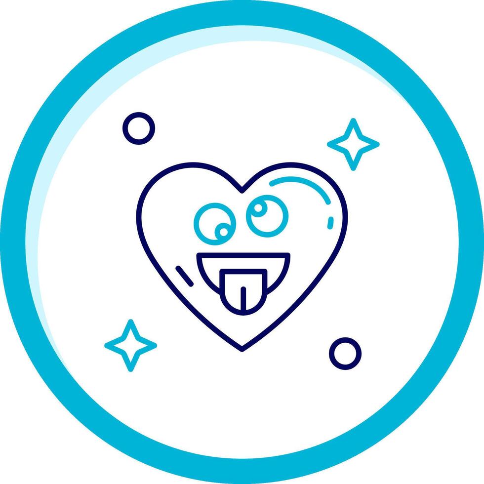 Zany Face Two Color Blue Circle Icon vector