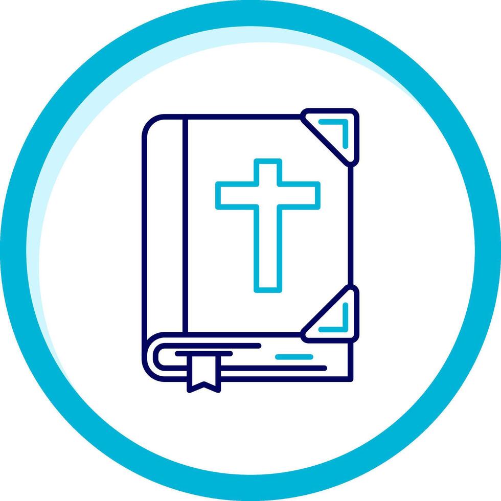 Bible Two Color Blue Circle Icon vector