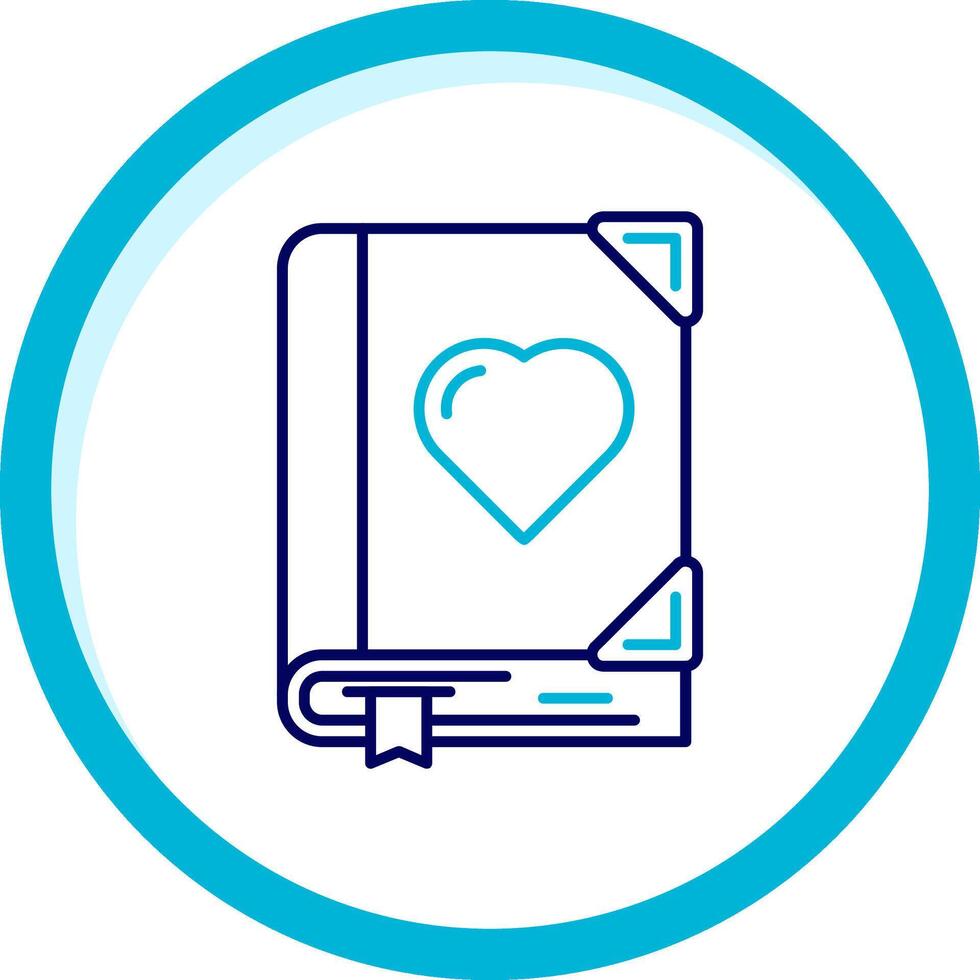 Love Two Color Blue Circle Icon vector