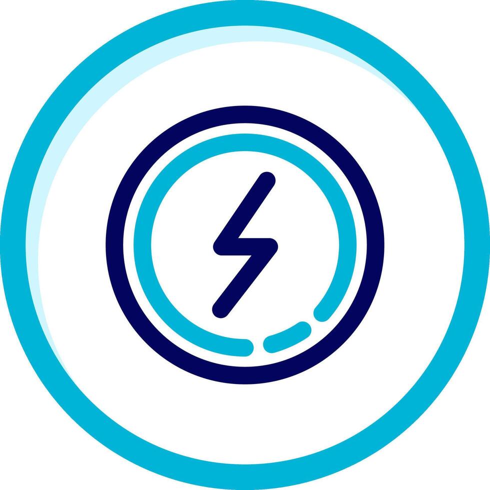 Flash Two Color Blue Circle Icon vector