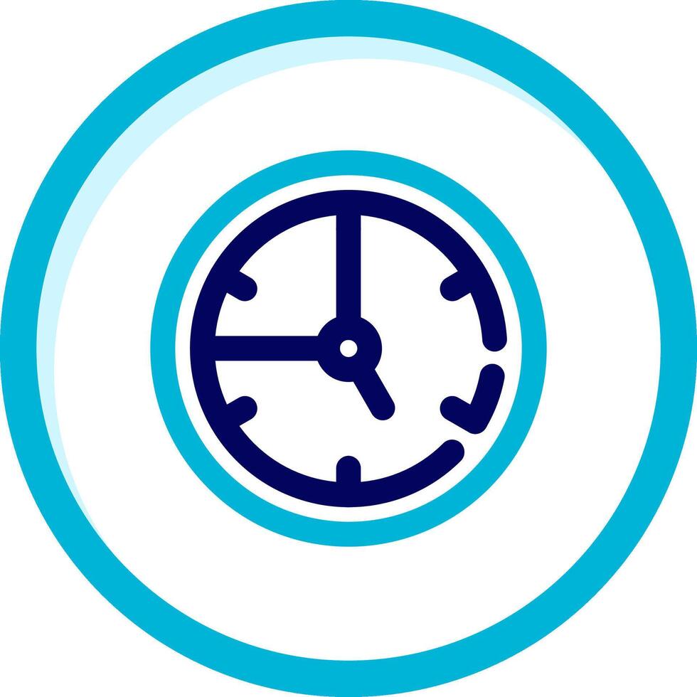 Time Two Color Blue Circle Icon vector