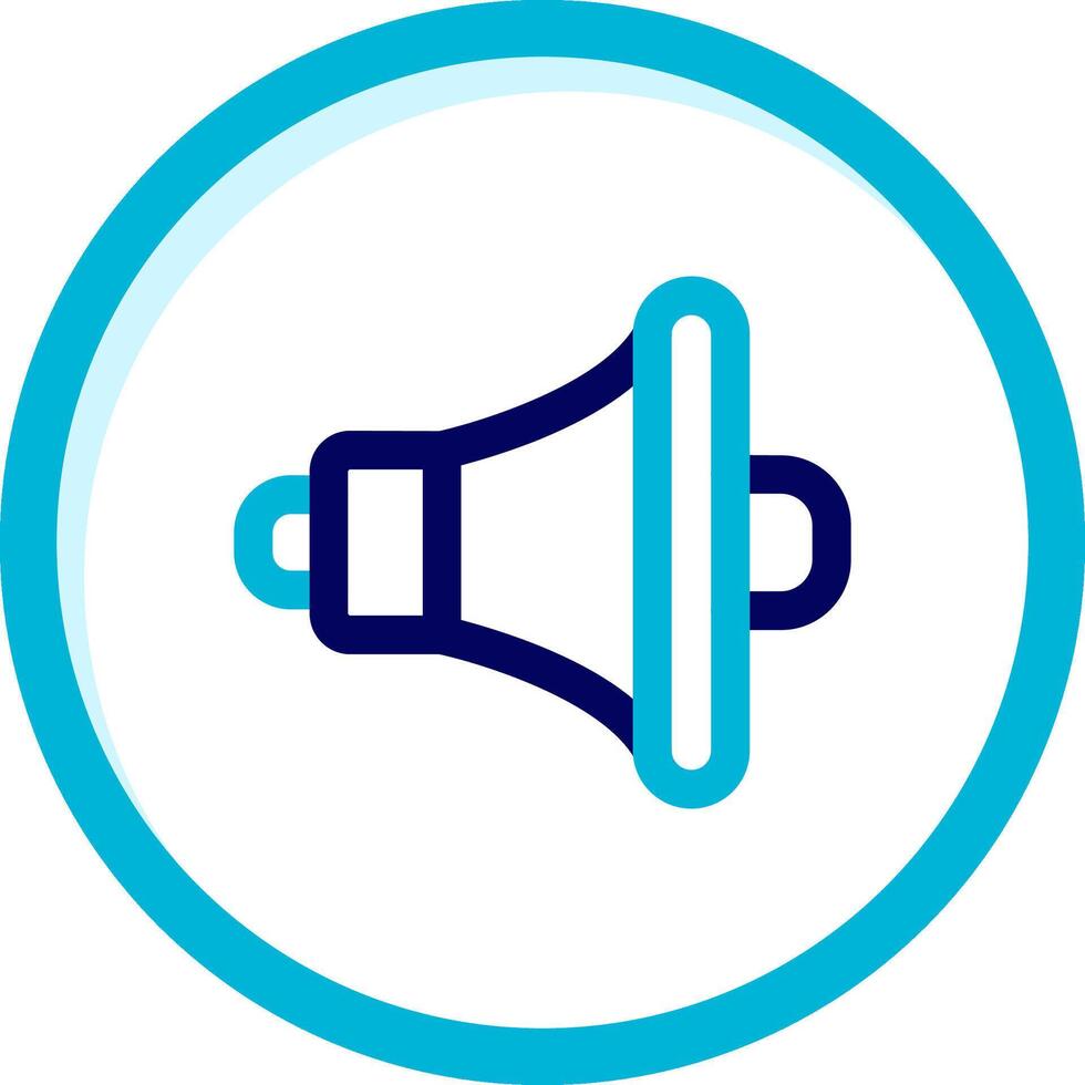 Speaker Two Color Blue Circle Icon vector