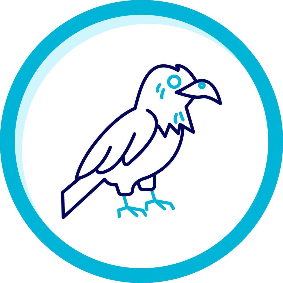 Raven Two Color Blue Circle Icon vector