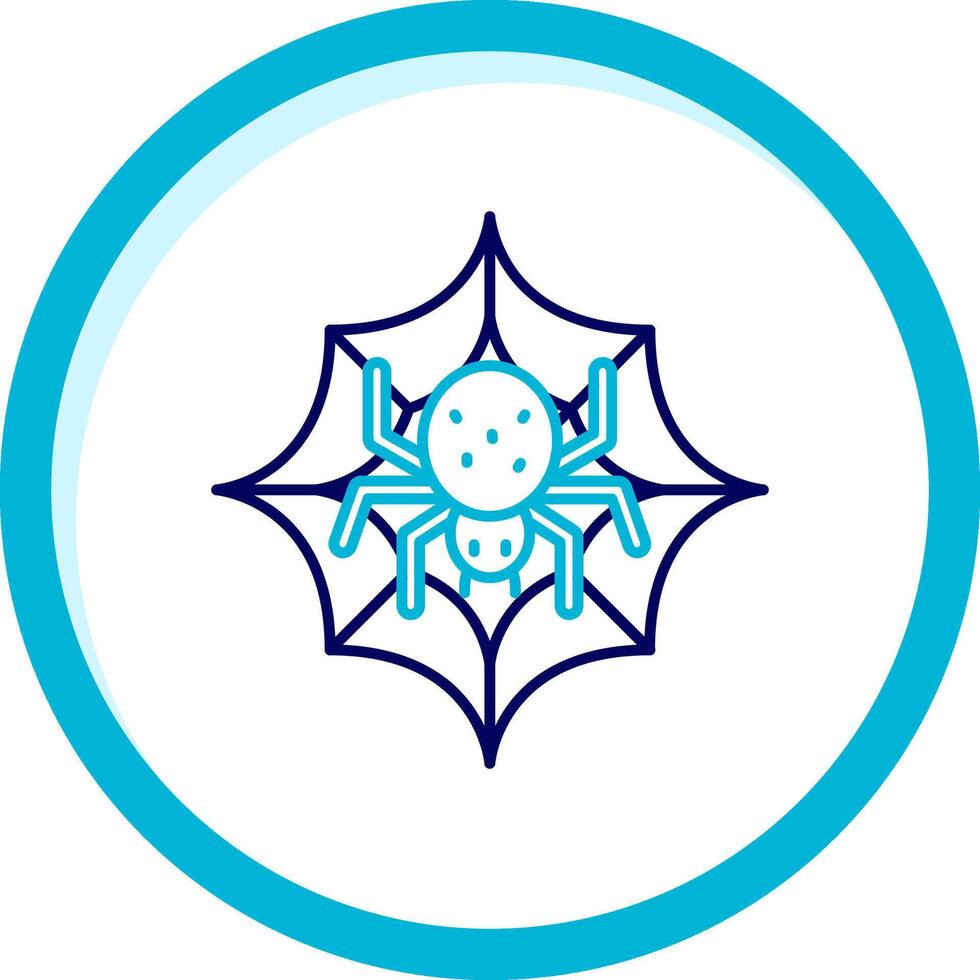 Spider web Two Color Blue Circle Icon vector