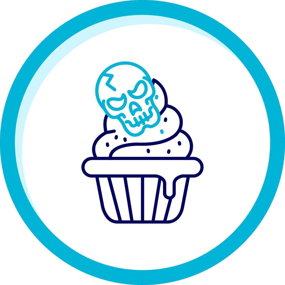 Cupcake Two Color Blue Circle Icon vector