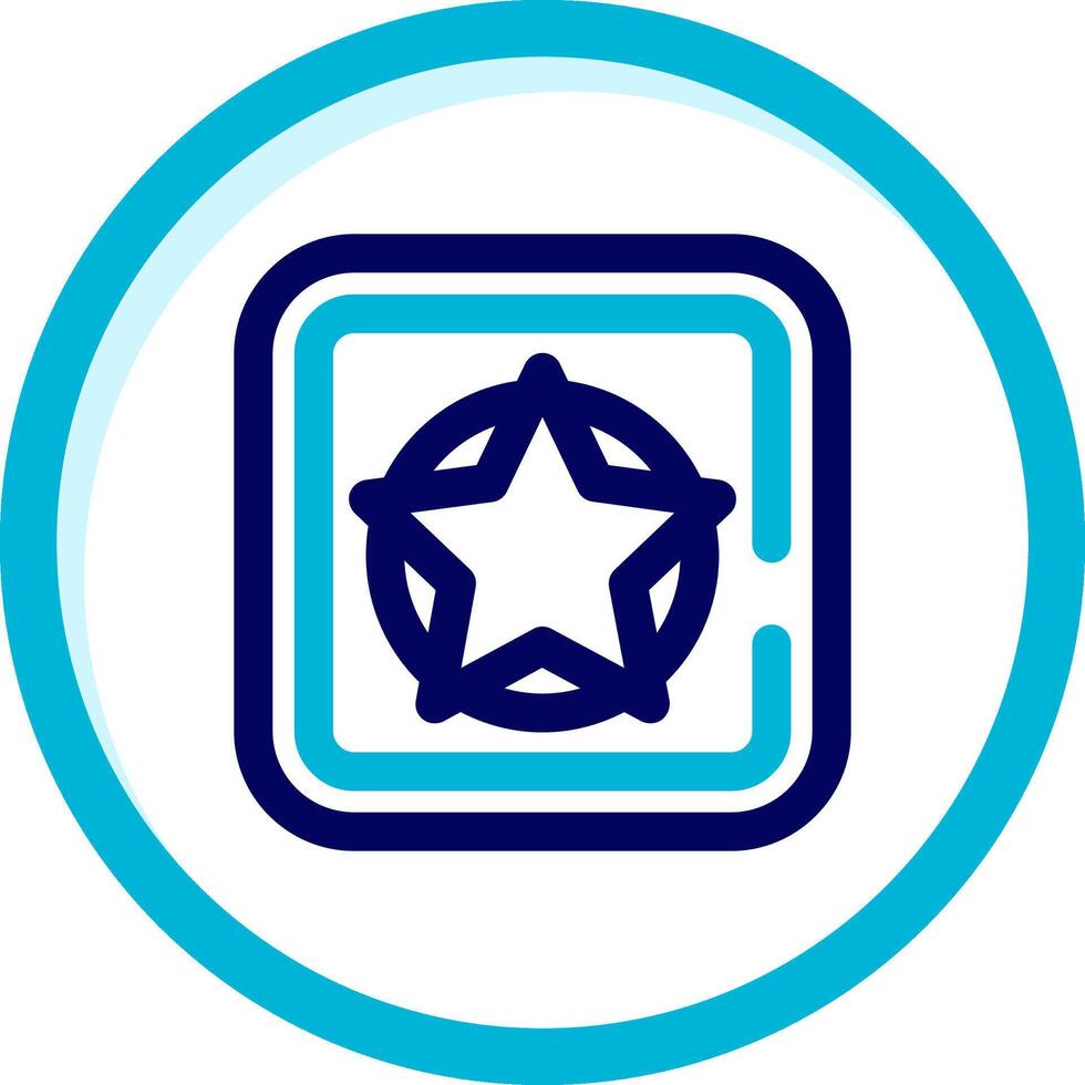 Star Two Color Blue Circle Icon vector