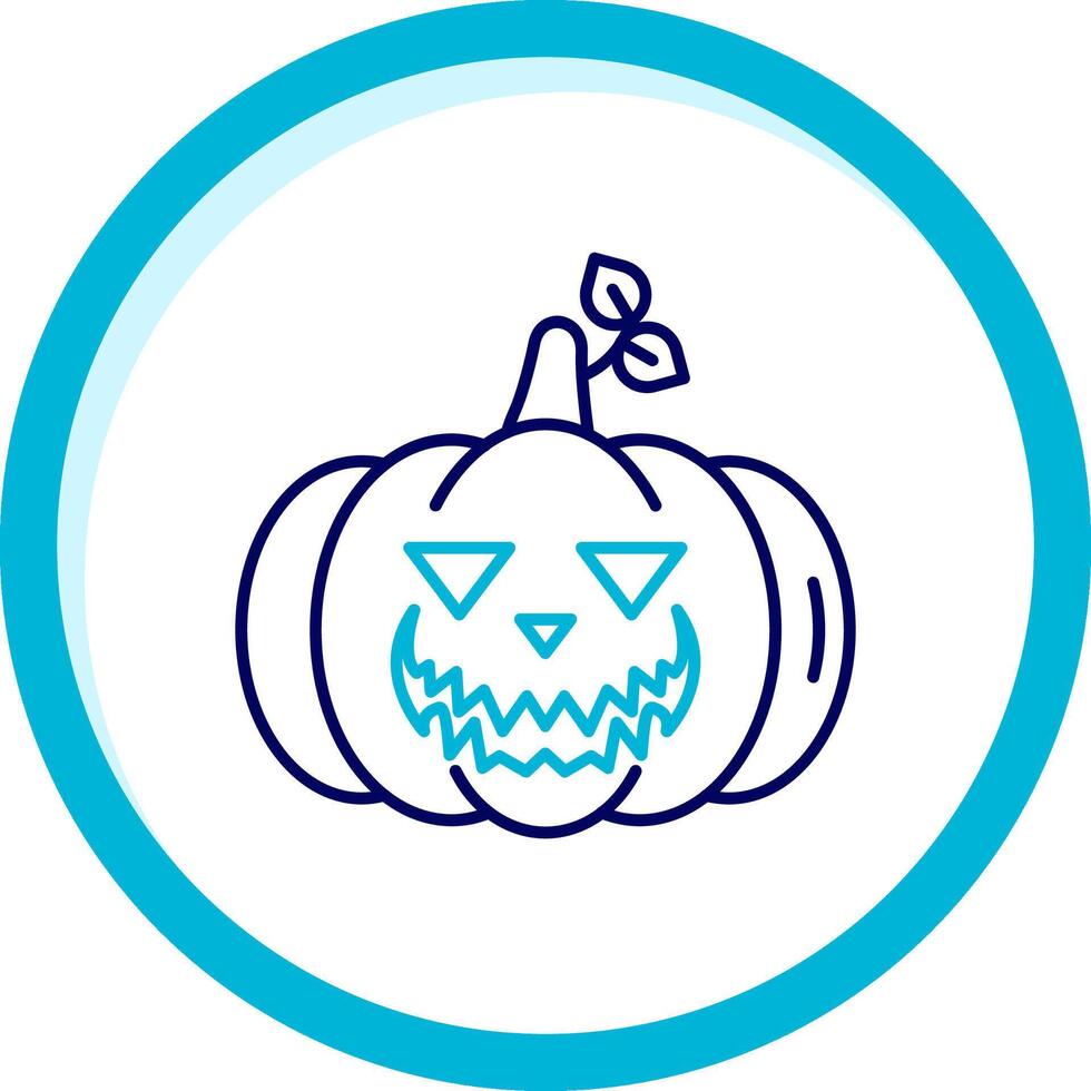 calabaza dos color azul circulo icono vector