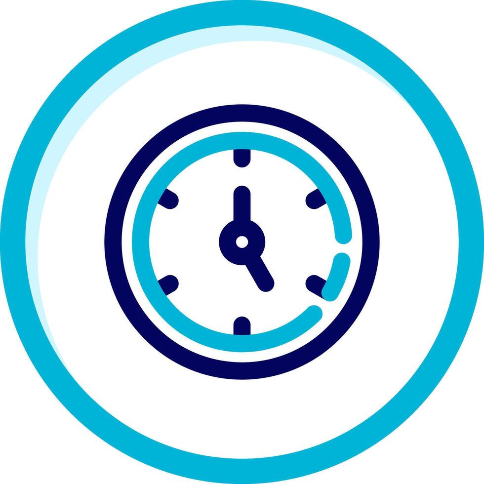 Timer Two Color Blue Circle Icon vector