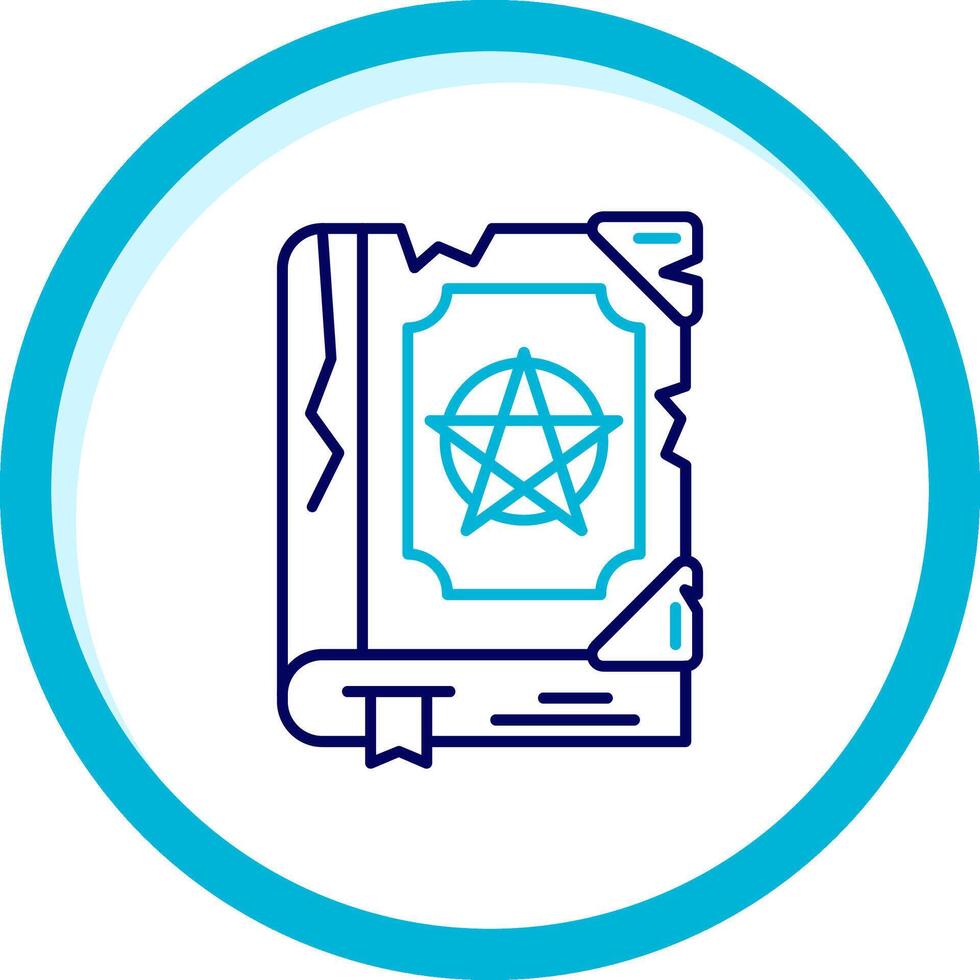 Magic book Two Color Blue Circle Icon vector