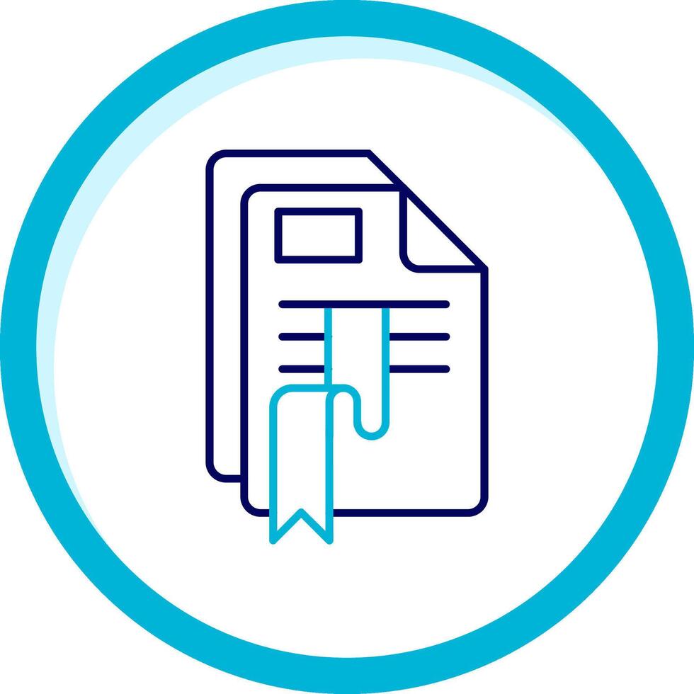 Bookmark Two Color Blue Circle Icon vector