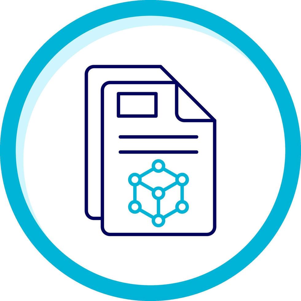 3d Two Color Blue Circle Icon vector