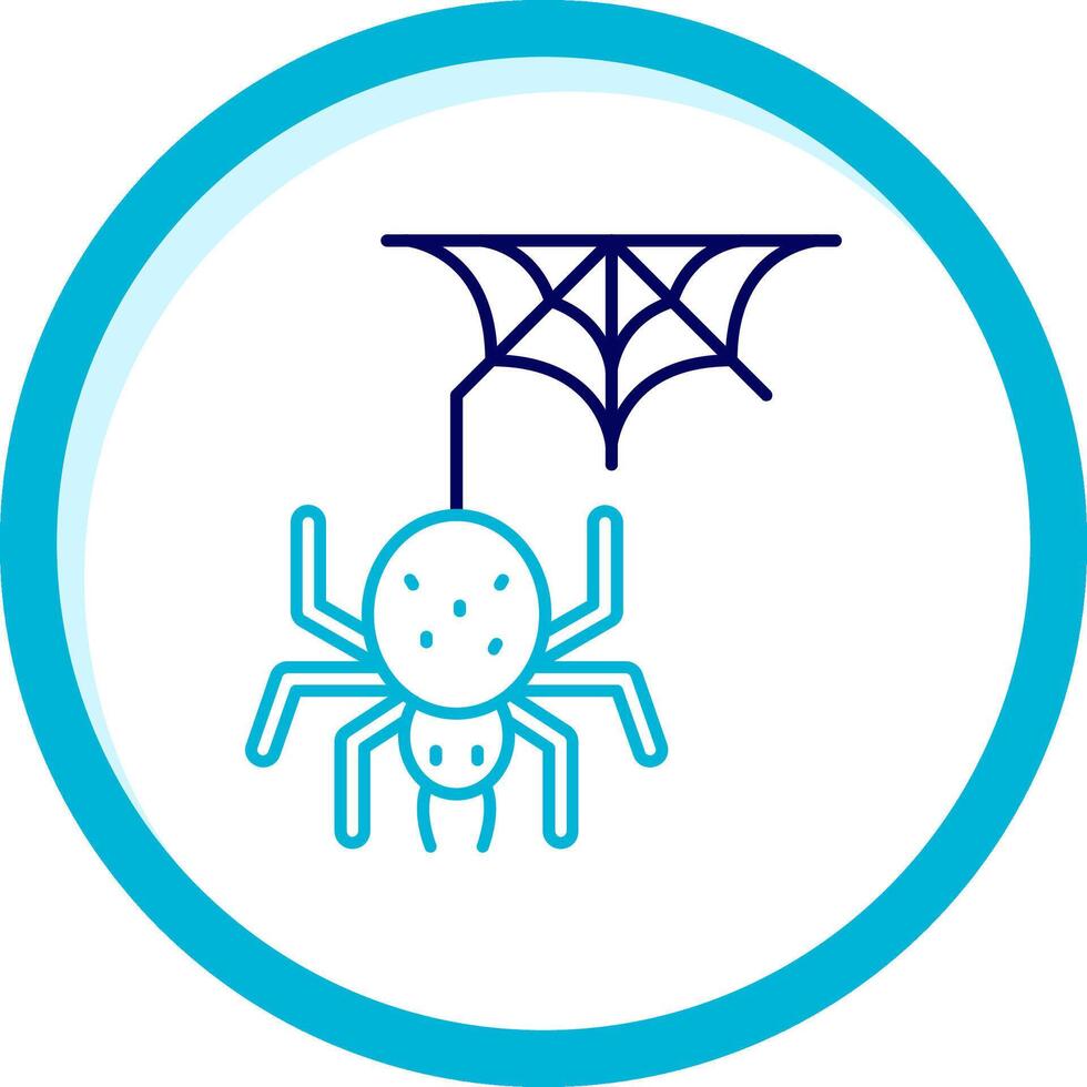 Spider Two Color Blue Circle Icon vector