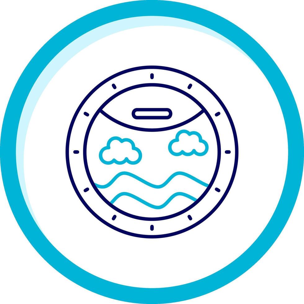 Porthole Two Color Blue Circle Icon vector