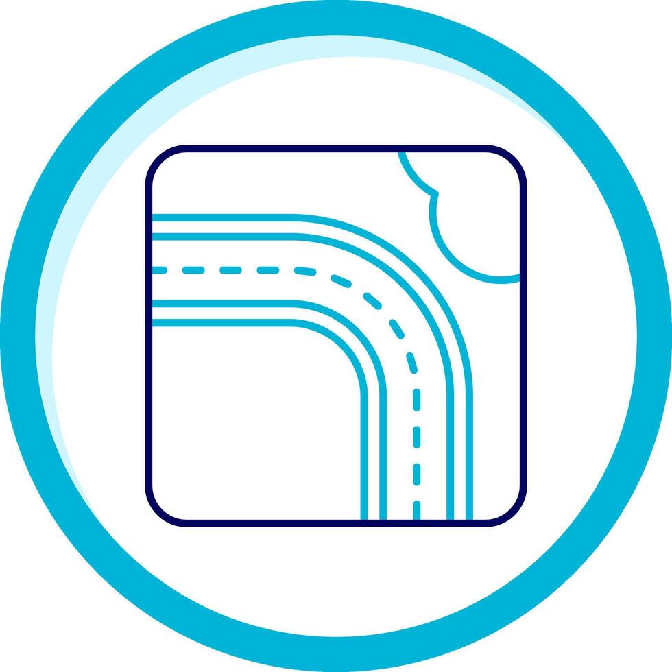 Highway Two Color Blue Circle Icon vector