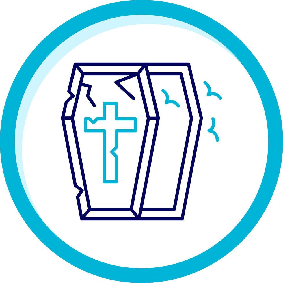 Coffin Two Color Blue Circle Icon vector