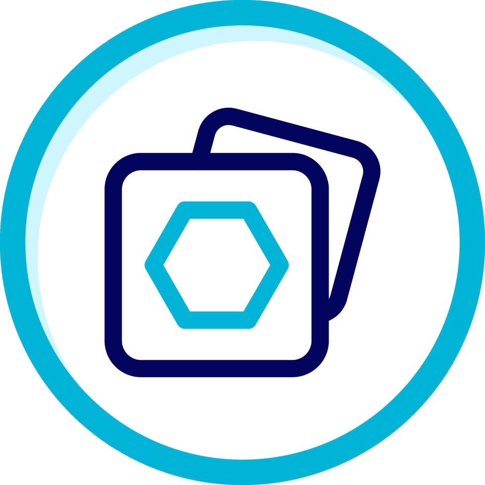 Polygon frame Two Color Blue Circle Icon vector