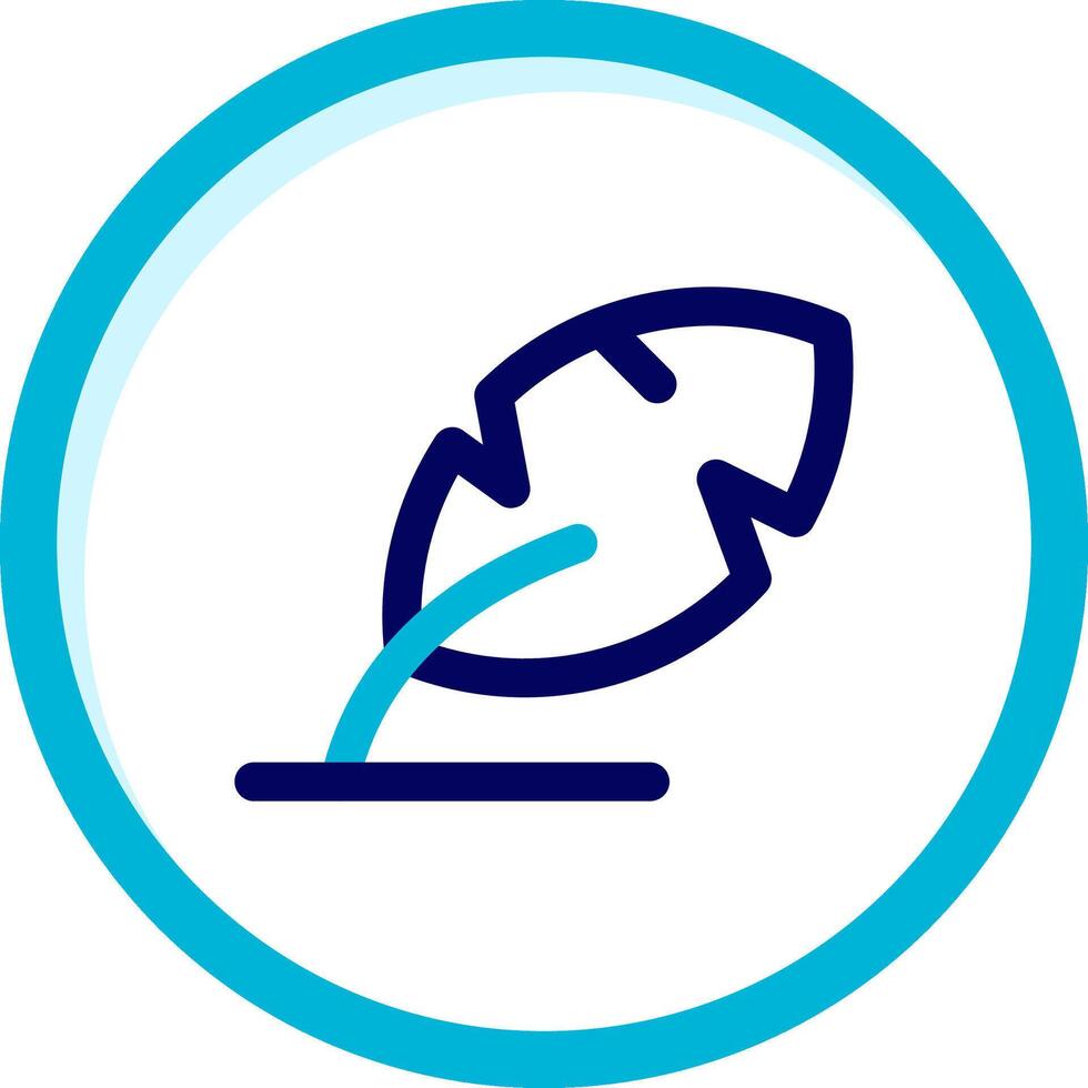 Feather pen Two Color Blue Circle Icon vector
