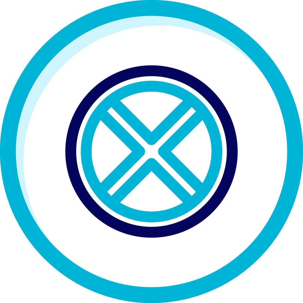 Block 2 Two Color Blue Circle Icon vector