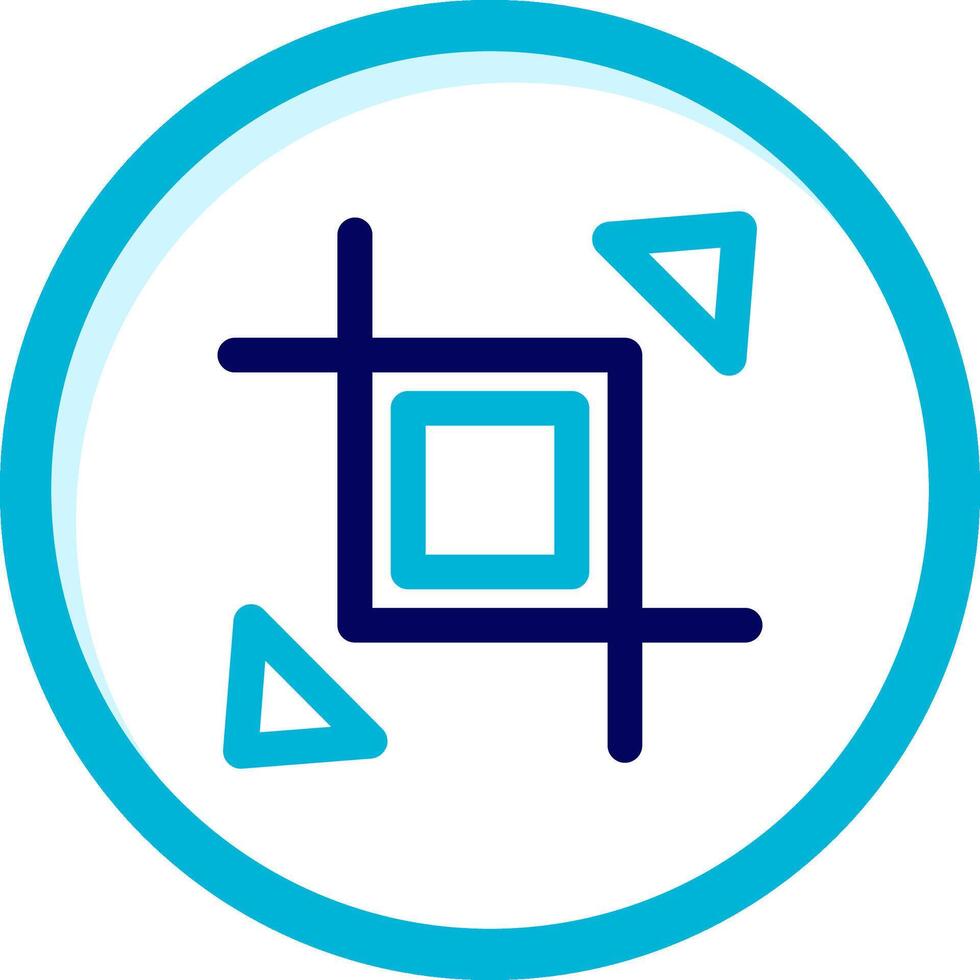 Expand crop resize Two Color Blue Circle Icon vector