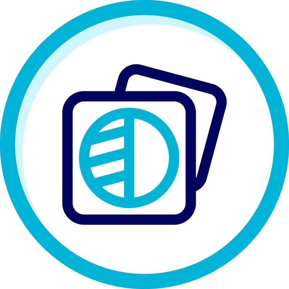 Image shadows Two Color Blue Circle Icon vector