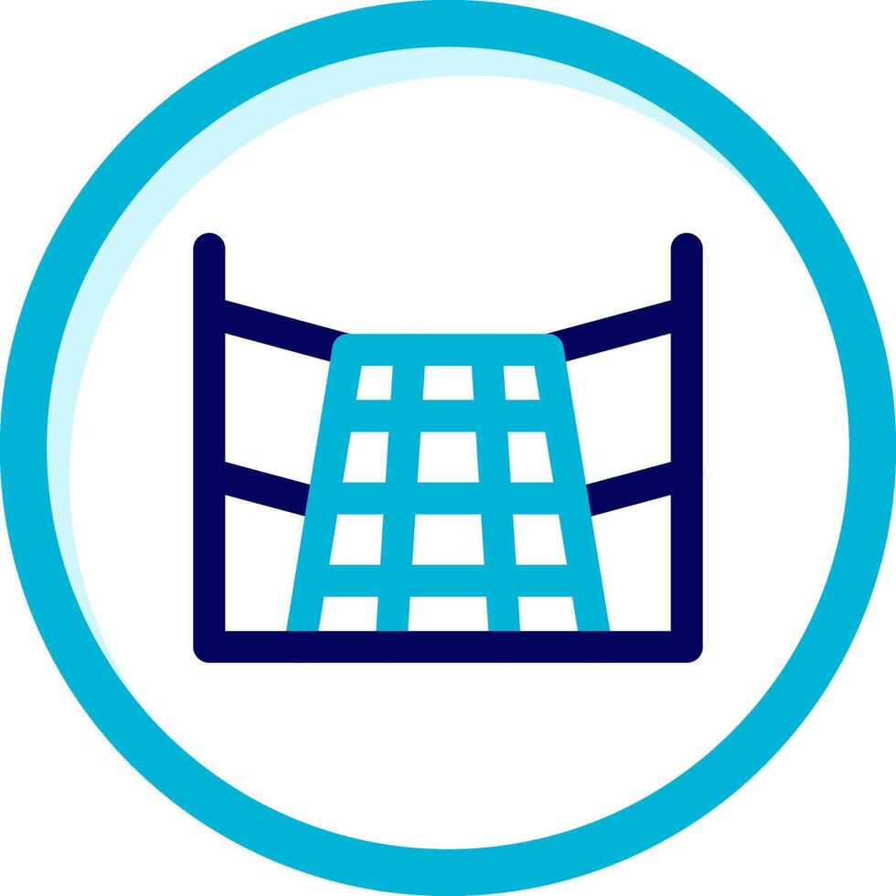 3d perspective grid Two Color Blue Circle Icon vector