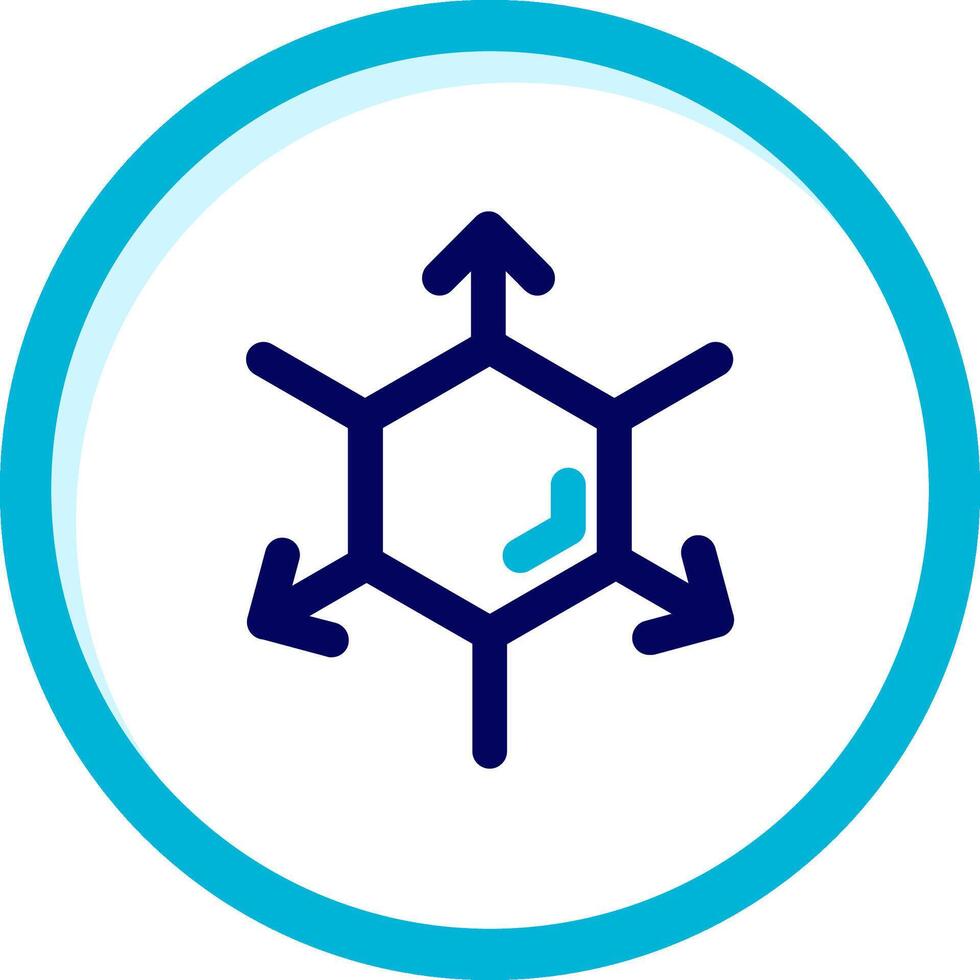 3d coordinate axis Two Color Blue Circle Icon vector