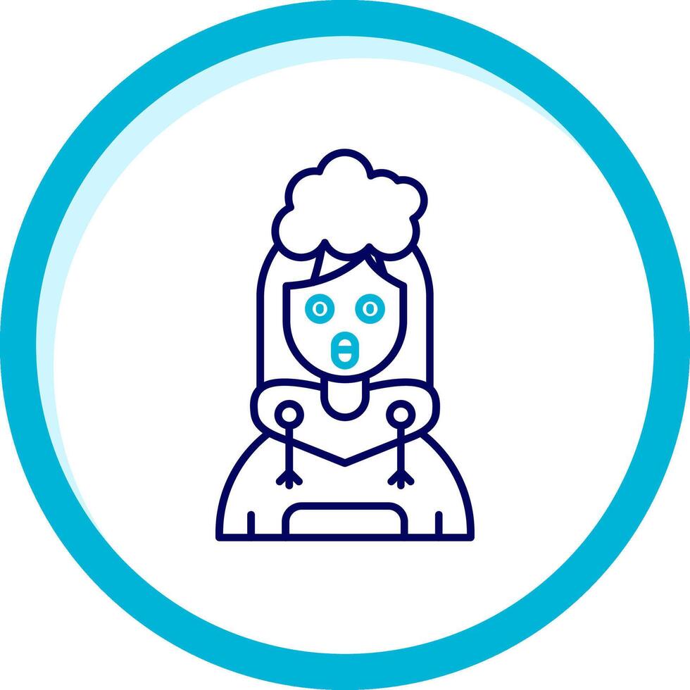 Exploding Two Color Blue Circle Icon vector