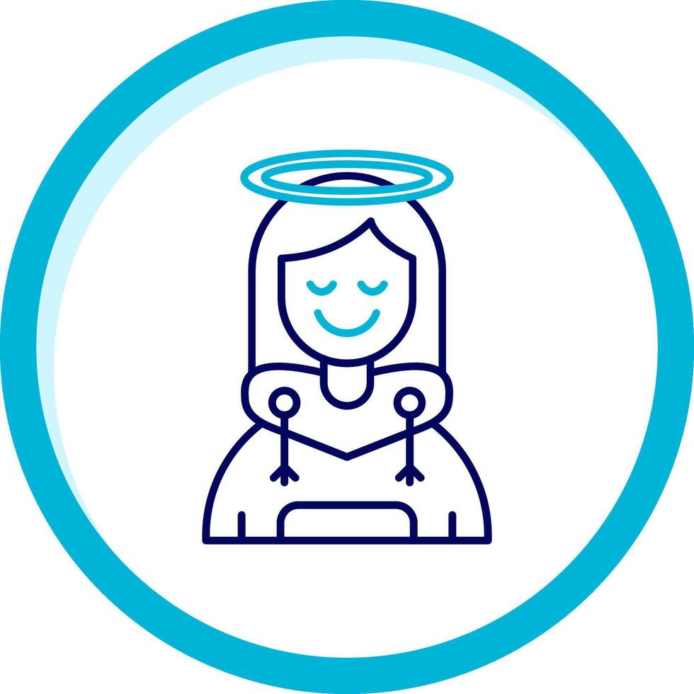 Angel Two Color Blue Circle Icon vector