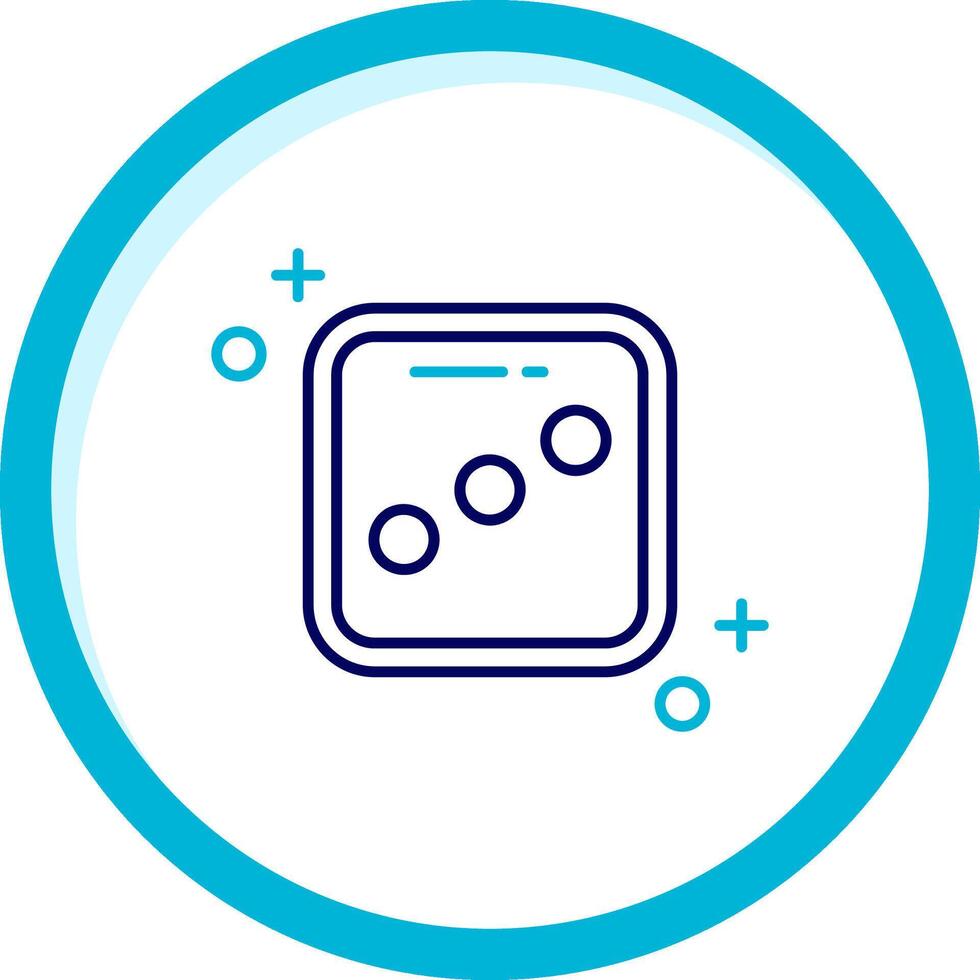 Dice three Two Color Blue Circle Icon vector