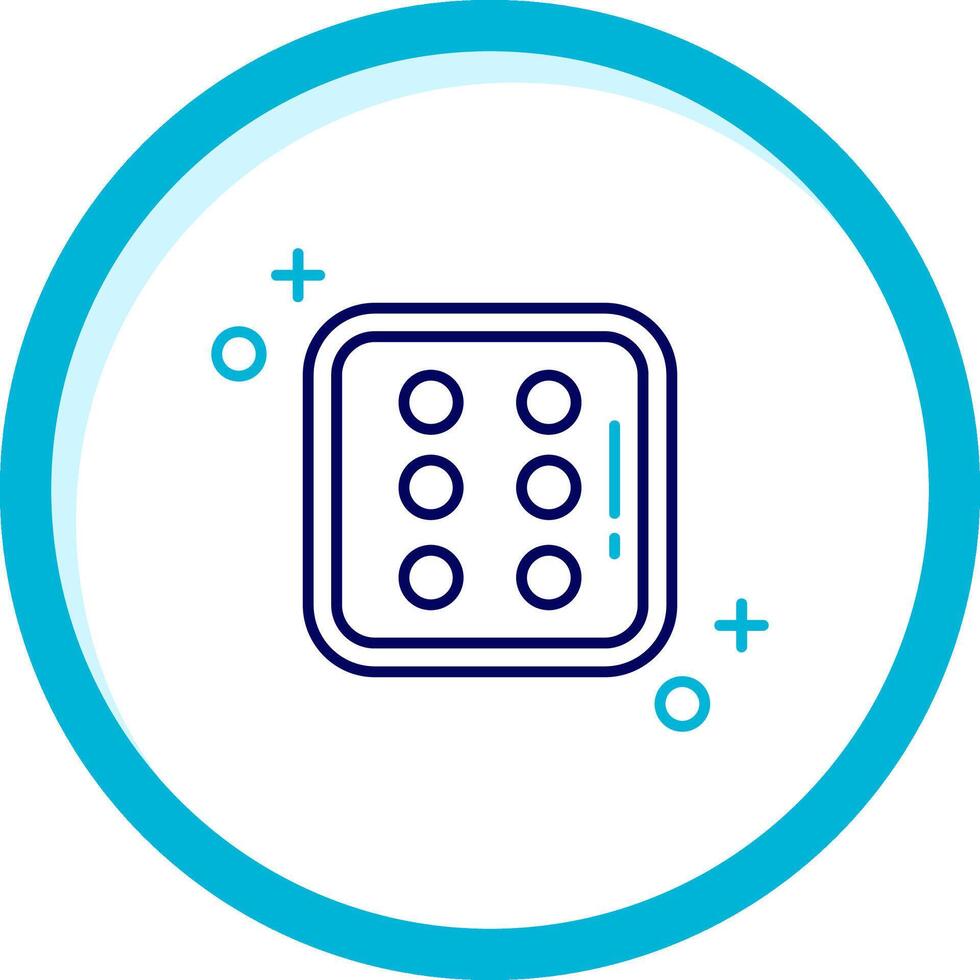 Dice six Two Color Blue Circle Icon vector