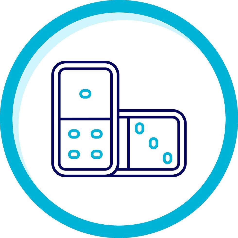 Domino Two Color Blue Circle Icon vector