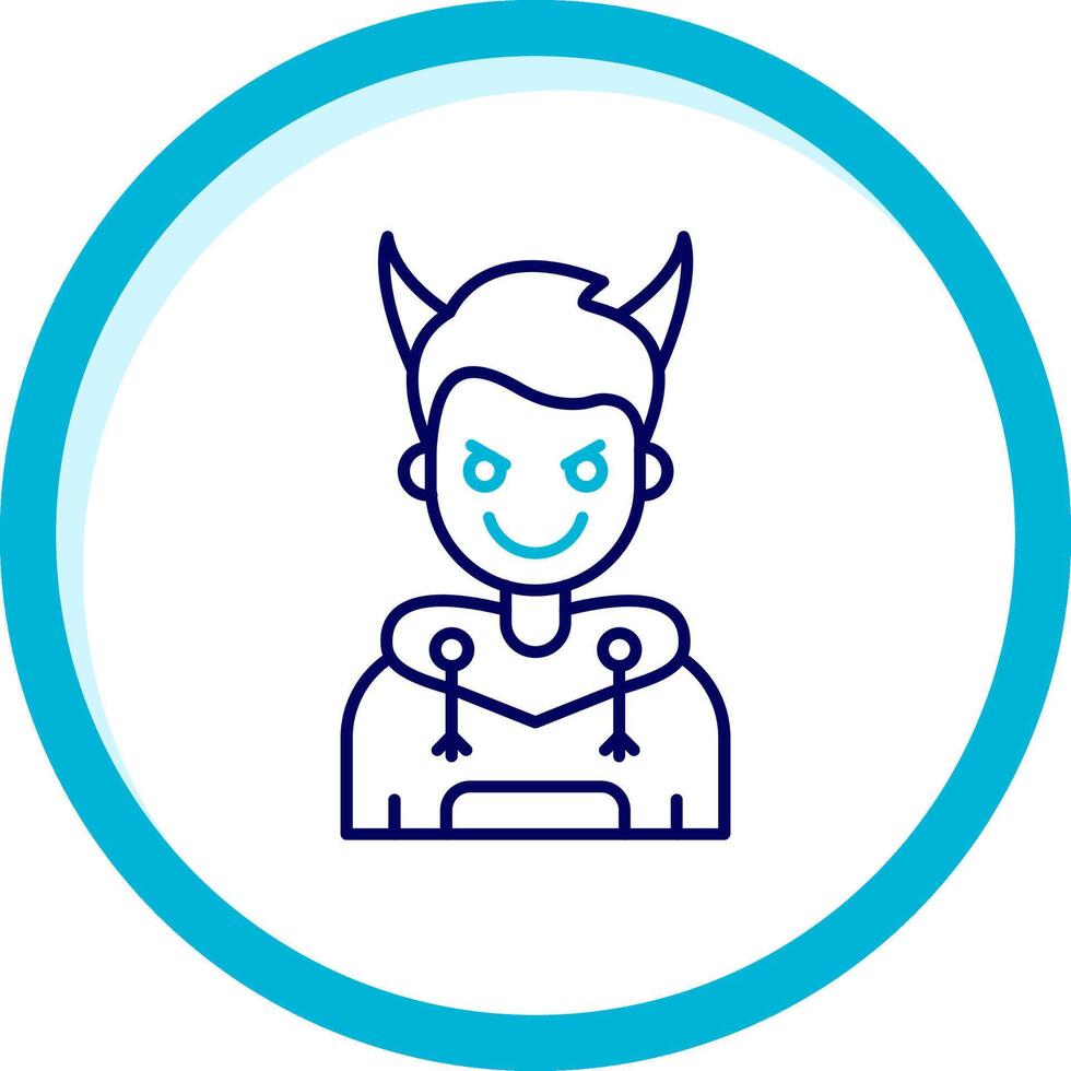 Demon Two Color Blue Circle Icon vector