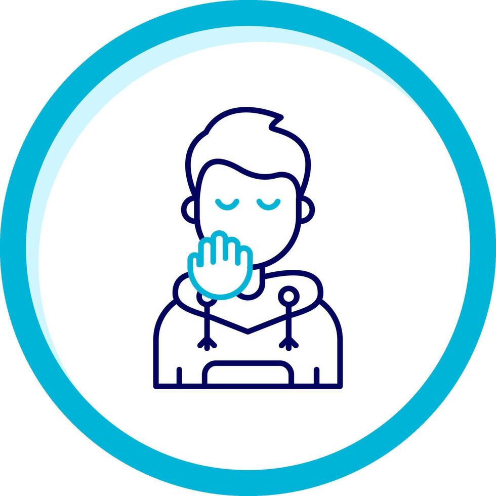 Blush Two Color Blue Circle Icon vector