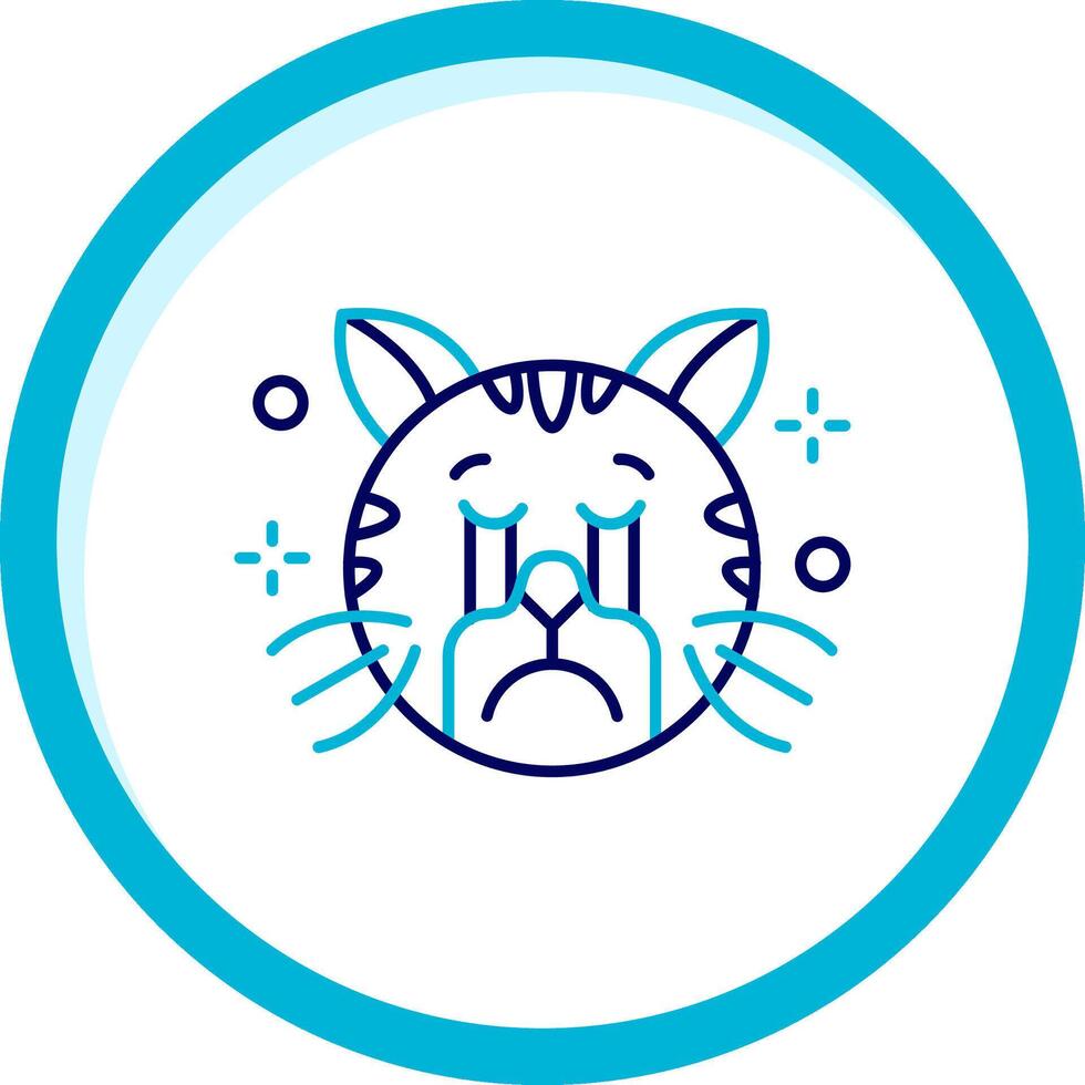 Cry Two Color Blue Circle Icon vector