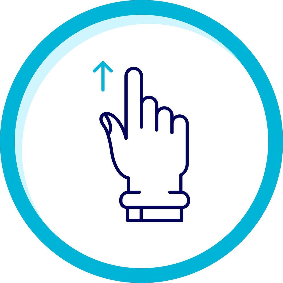 Swipe Up Two Color Blue Circle Icon vector