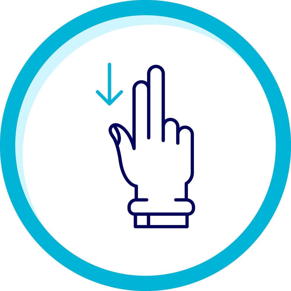 Two Fingers Down Two Color Blue Circle Icon vector