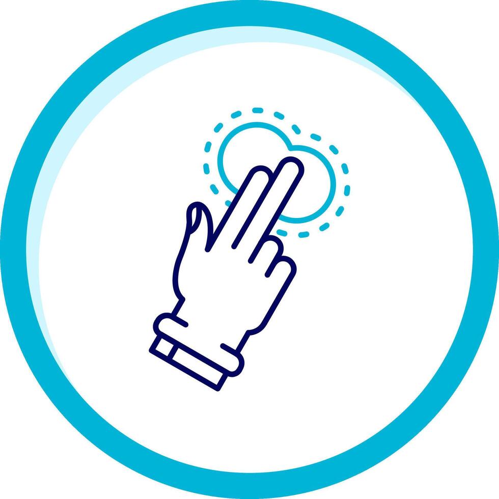 Two Fingers Tap Two Color Blue Circle Icon vector