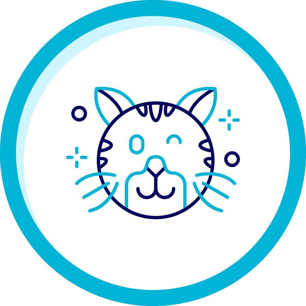 Wink Two Color Blue Circle Icon vector