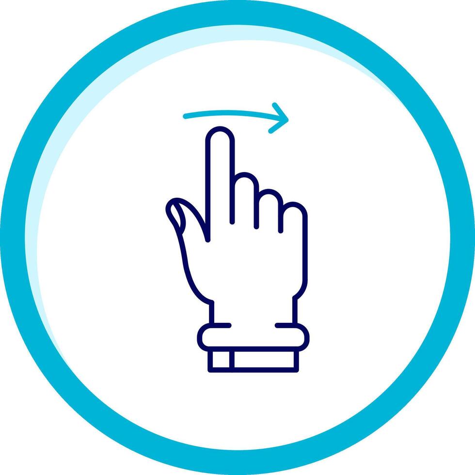 Swipe Right Two Color Blue Circle Icon vector