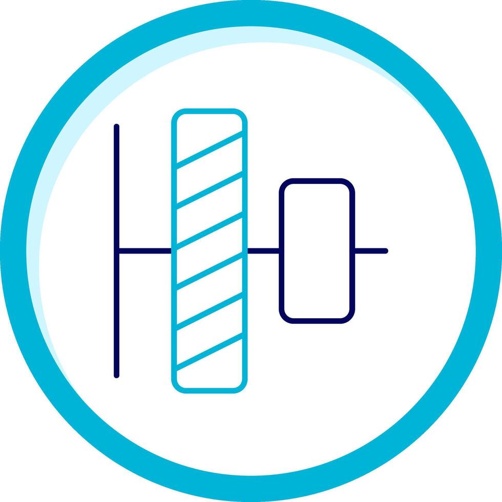 Vertical alignment Two Color Blue Circle Icon vector