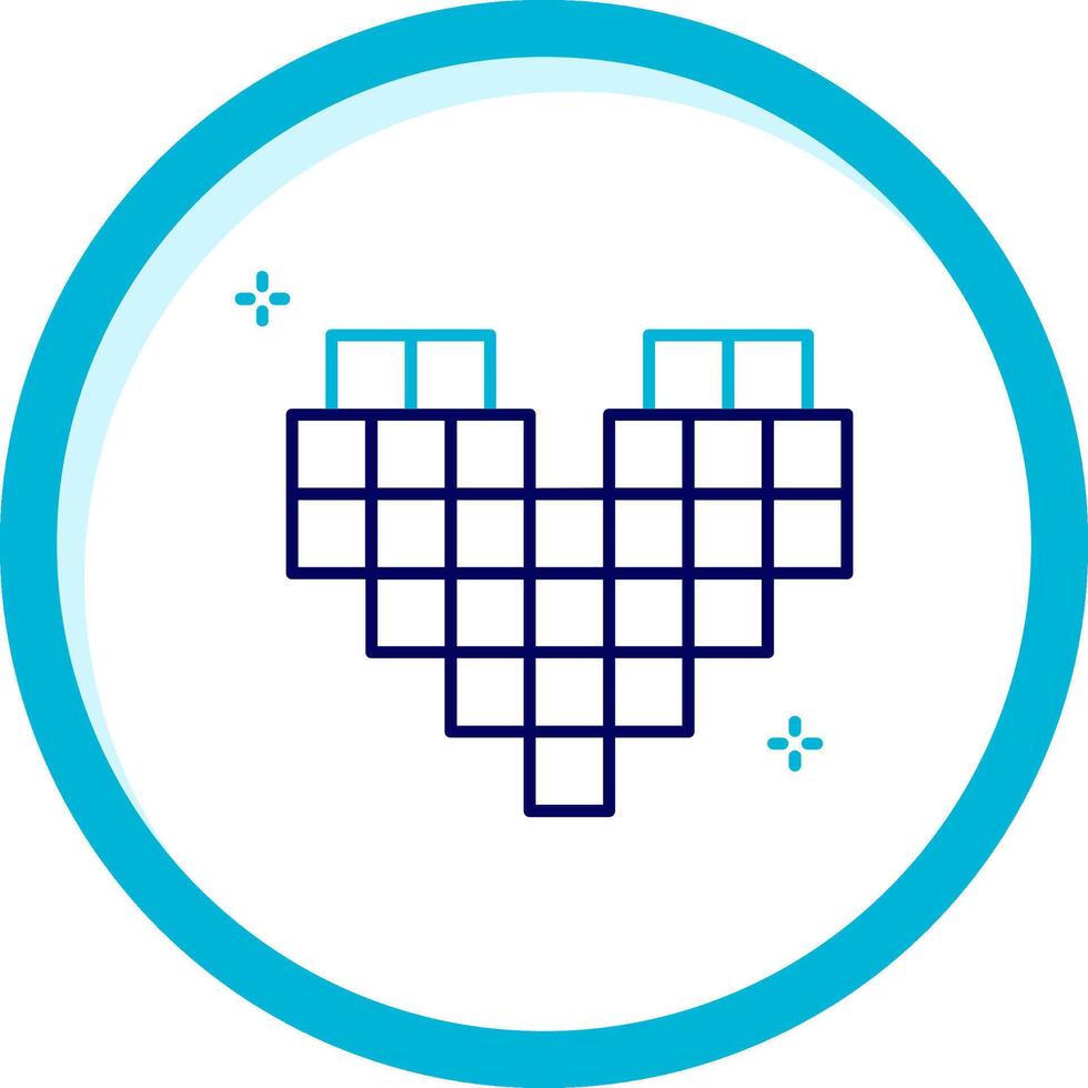 Pixels Two Color Blue Circle Icon vector