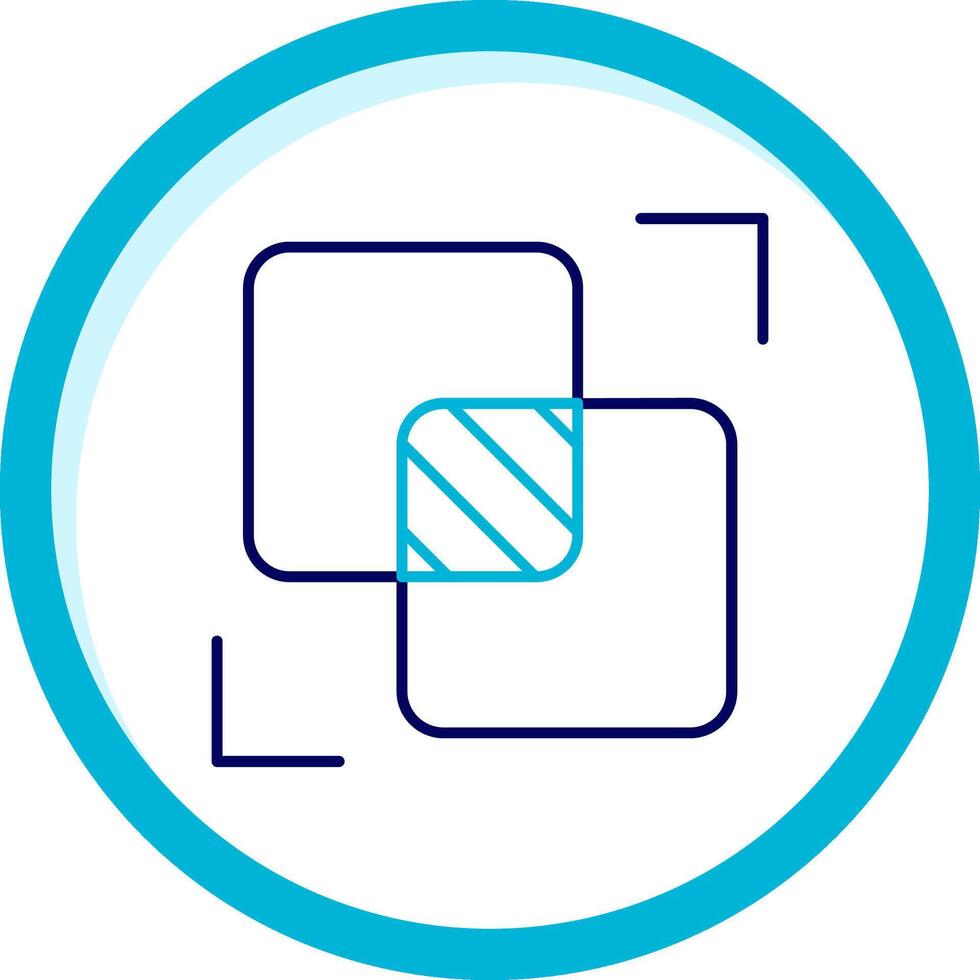 Intersect Two Color Blue Circle Icon vector