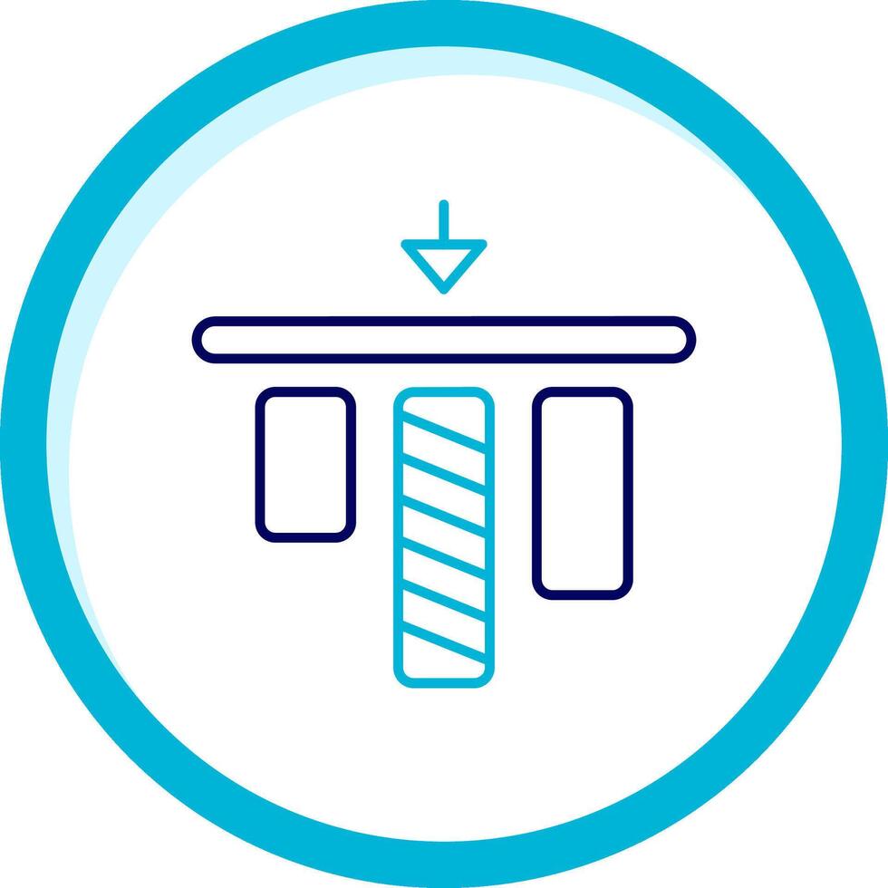 Top alignment Two Color Blue Circle Icon vector