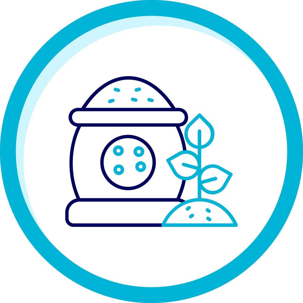 Fertilizer Two Color Blue Circle Icon vector