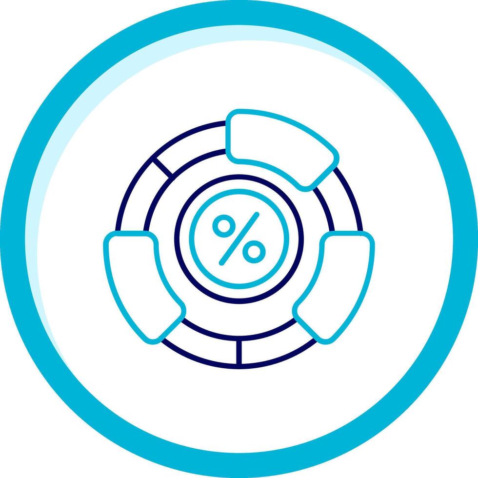 Ratio Two Color Blue Circle Icon vector