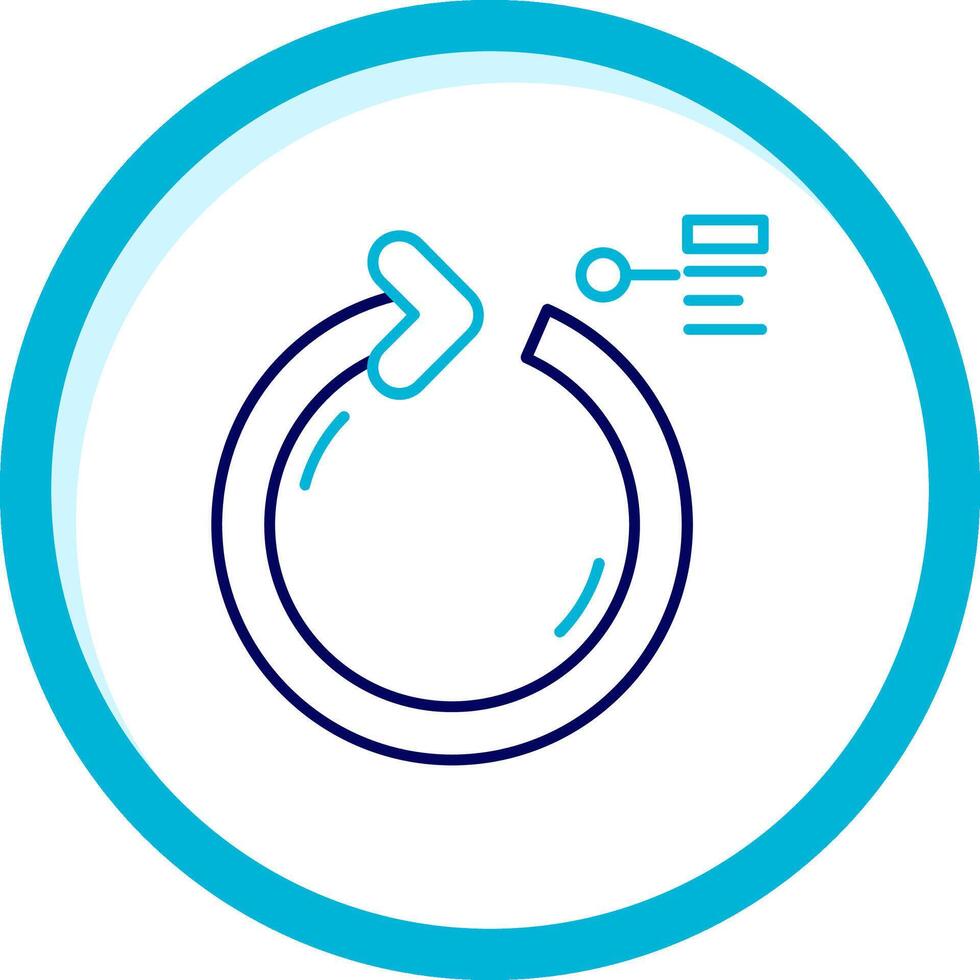 Circular Arrow Two Color Blue Circle Icon vector