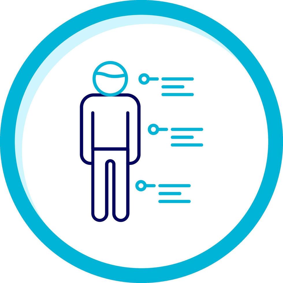 Person Two Color Blue Circle Icon vector