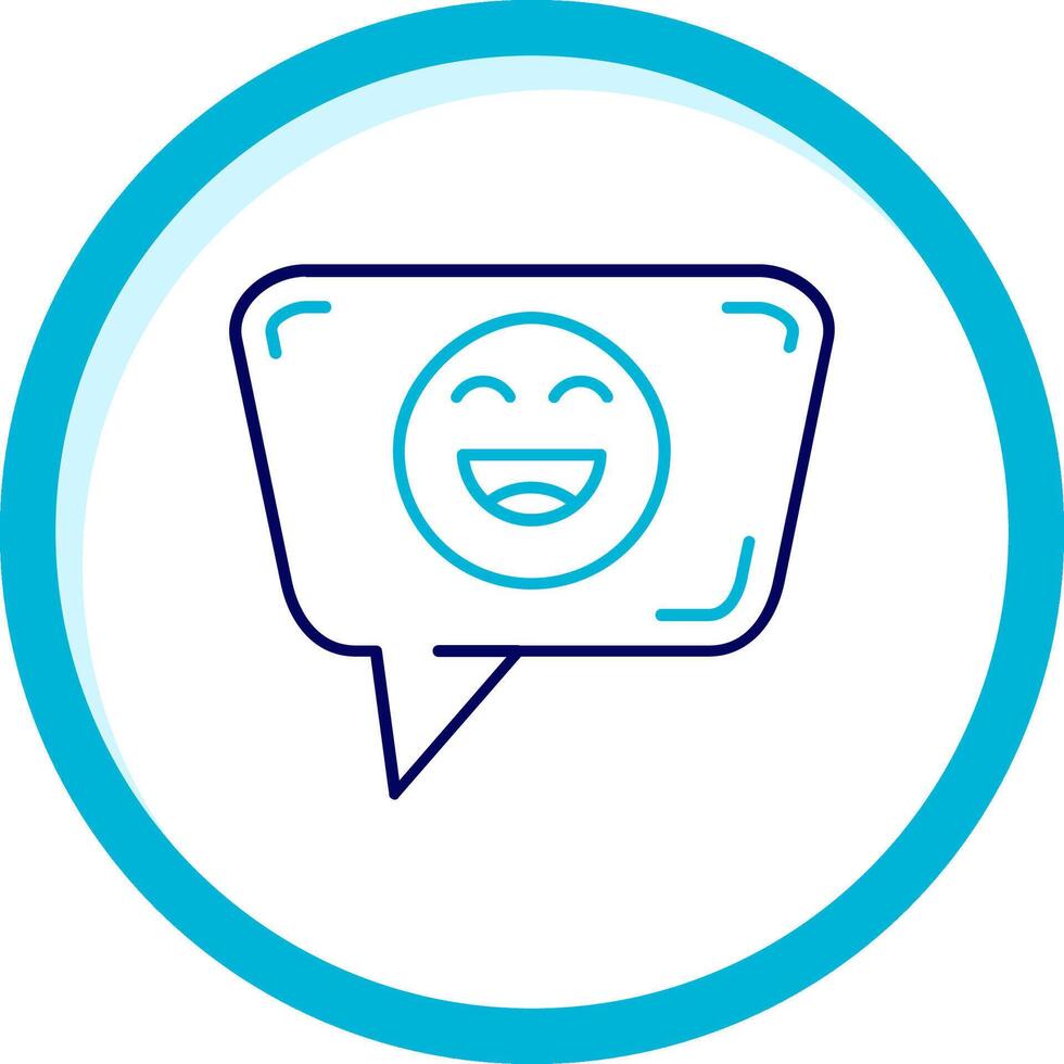 Happy Two Color Blue Circle Icon vector