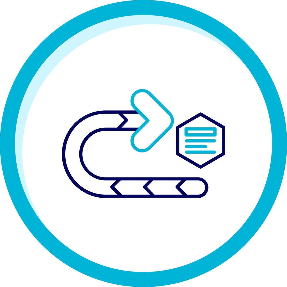 Right turn Two Color Blue Circle Icon vector