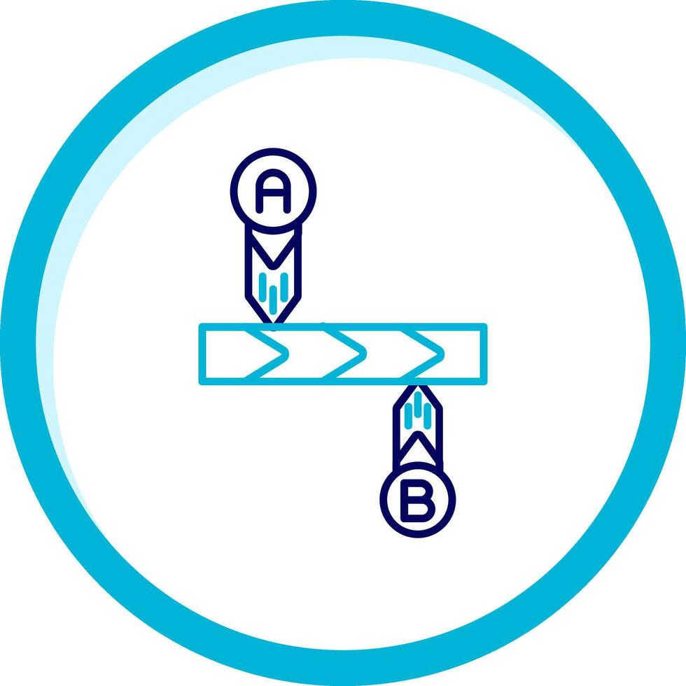 Timeline Two Color Blue Circle Icon vector